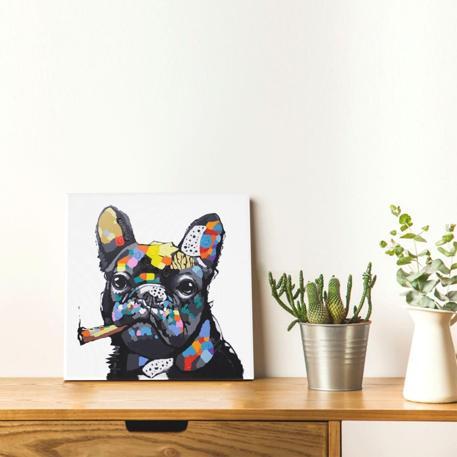 ブルドッグ壁掛け★NO SMOKING 壁掛け Amazon.co.jp: アートフレーム 30*30cm アートパネル フレンチ